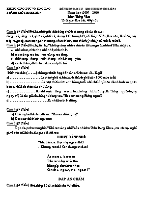 Đề thi giao lưu học sinh giỏi Tiếng việt lớp 4 - Năm học 2009-2010 - Phòng GD & ĐT Thanh Hóa
